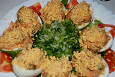 Espolvorear por encima con la yema