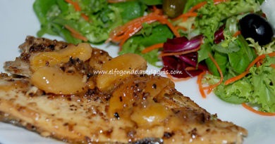 Dorada a la sidra con orejones