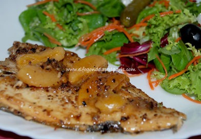 Dorada a la sidra con orejones