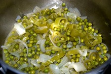 Añadir los guisantes