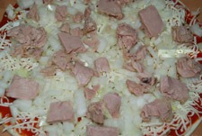 Agregar el atún a la pizza Agregar el atún a la pizza