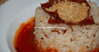 Arroz con jamón serrano y queso
