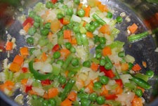 Hacer sofrito para el arroz