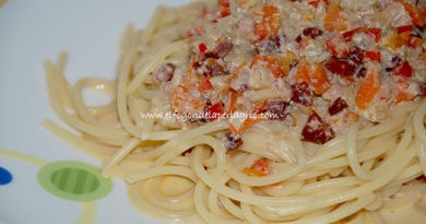Espaguetis con jamón y paté ibérico