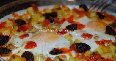 Huevos al plato con verduras