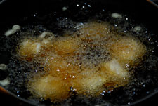 Freír el cerdo con la tempura