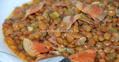 Lentejas con bacon.