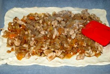 Colocar relleno en la masa casera