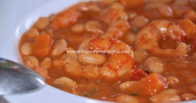 Alubias con gambones