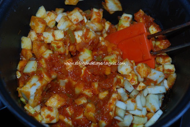 Preparación del pisto murciano.
