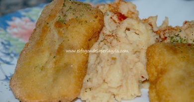 Dados de pescadilla con ajo y perejil