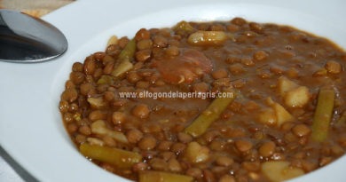 Lentejas con espárragos.