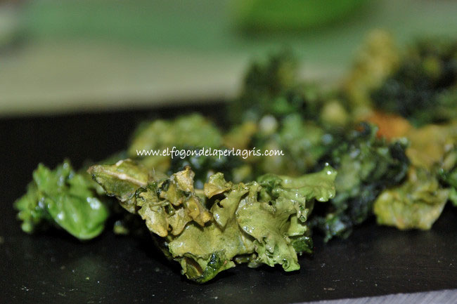 Chip o crujientes de kale al microondas