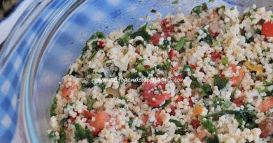 Tabulé o taboulé de verduras tradicional