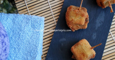 Pencas de acelga rellenas de bacon empanadas