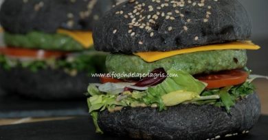 Hamburguesa negra para Halloween