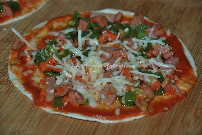 Pizza con base de fajitas Pizza con base de fajitas
