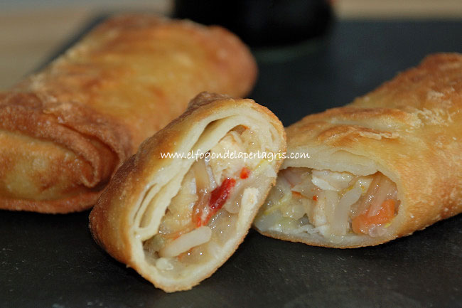 Rollitos de primavera con pollo Rollitos de primavera con pollo
