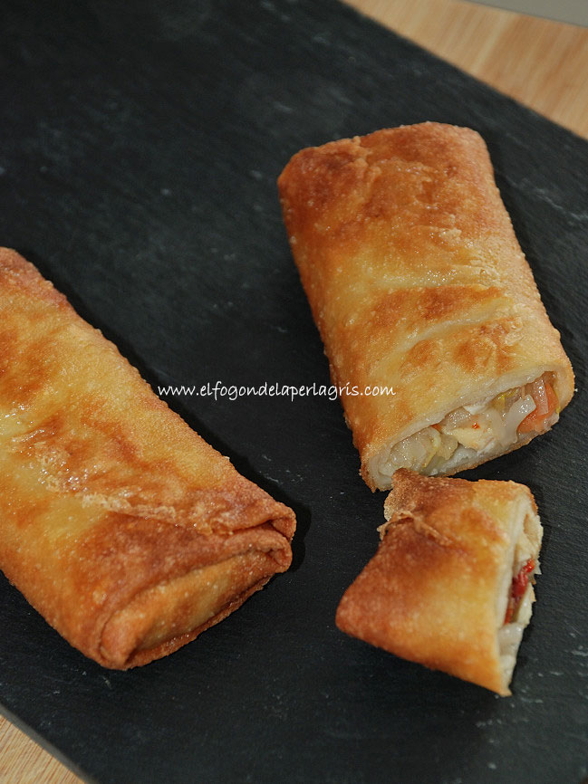 Rollitos de primavera con pollo Rollitos de primavera con pollo