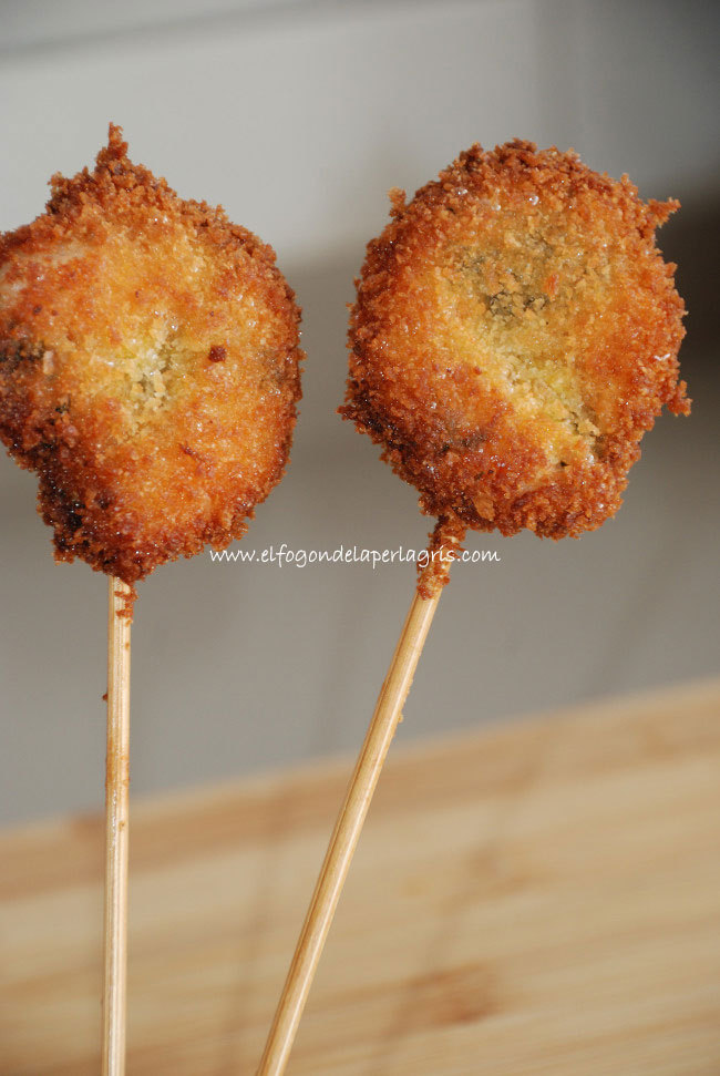 Piruletas de langostinos