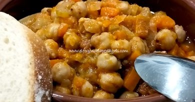 Garbanzos con apio y zanahorias