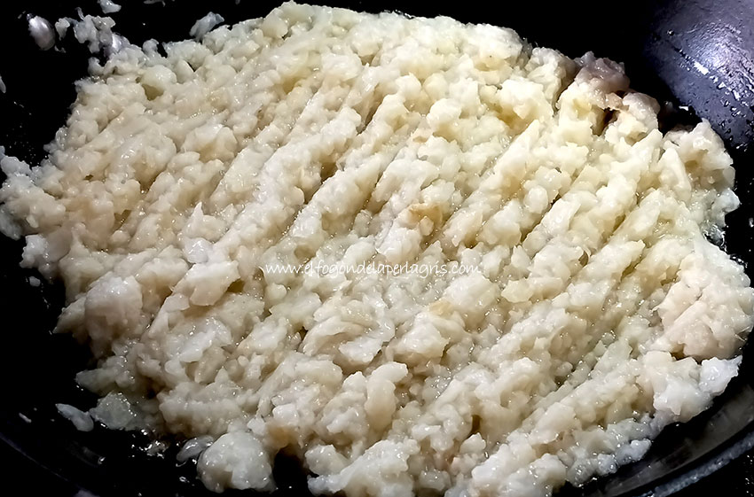 Receta de Revuelto de coliflor y huevos Refreír la coliflor