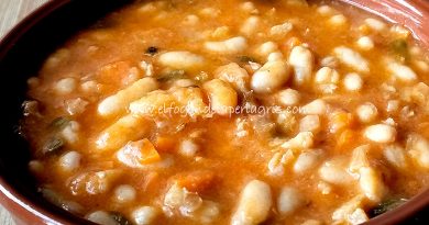 Guiso de alubias con bacalao